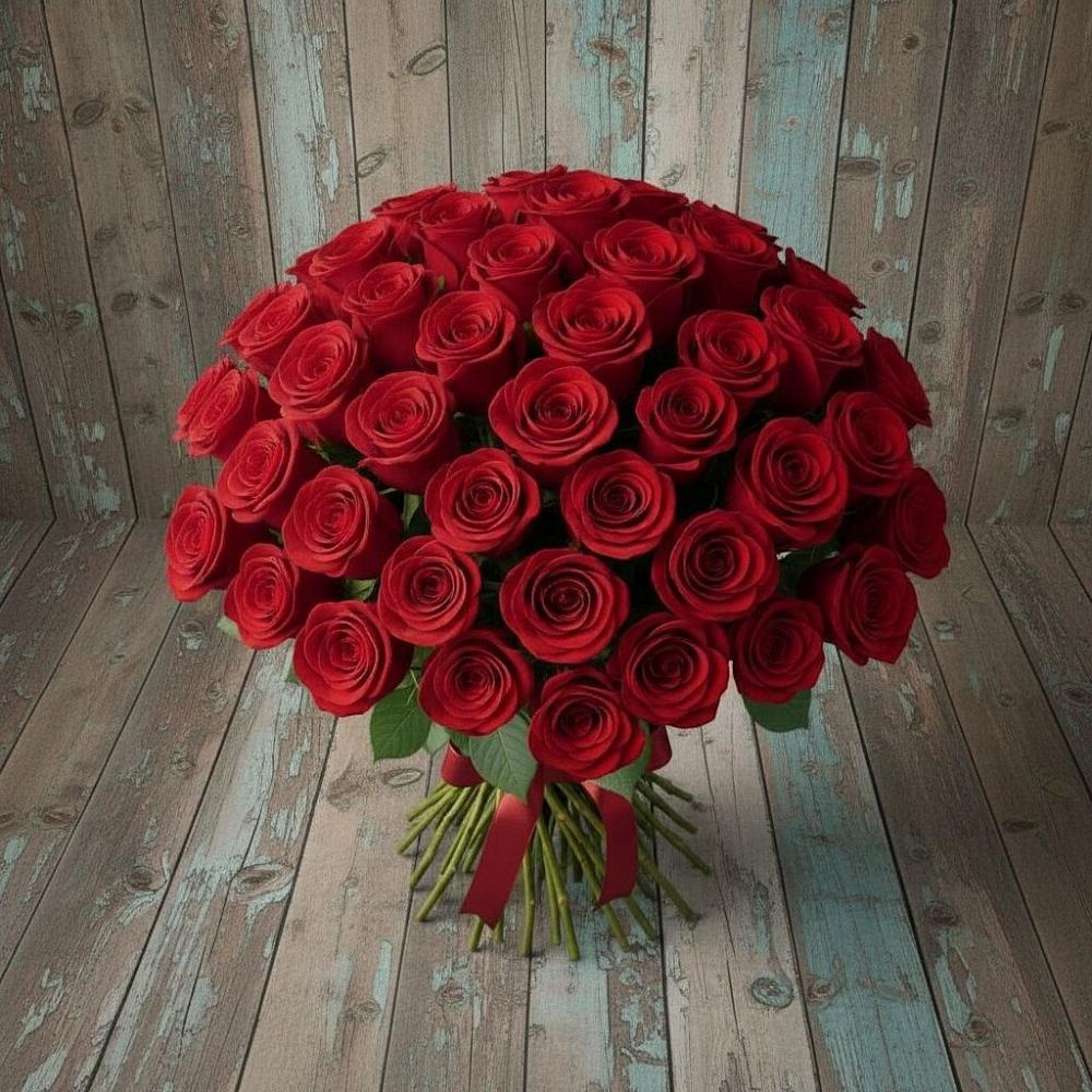 Букет 55 Красных роз Фридом в Игриме