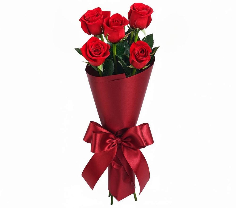 Букет 5 Красных роз Эдлесс Лав в Игриме