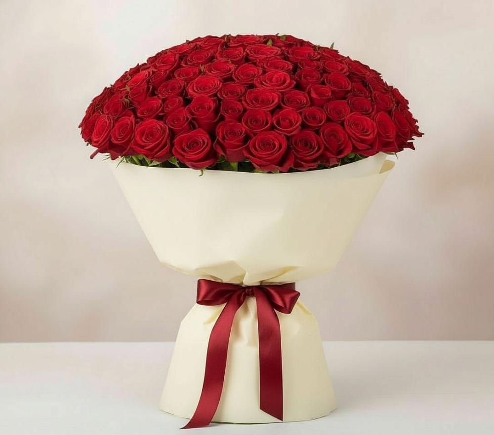 Букет 101 Красная роза Милано в Игриме