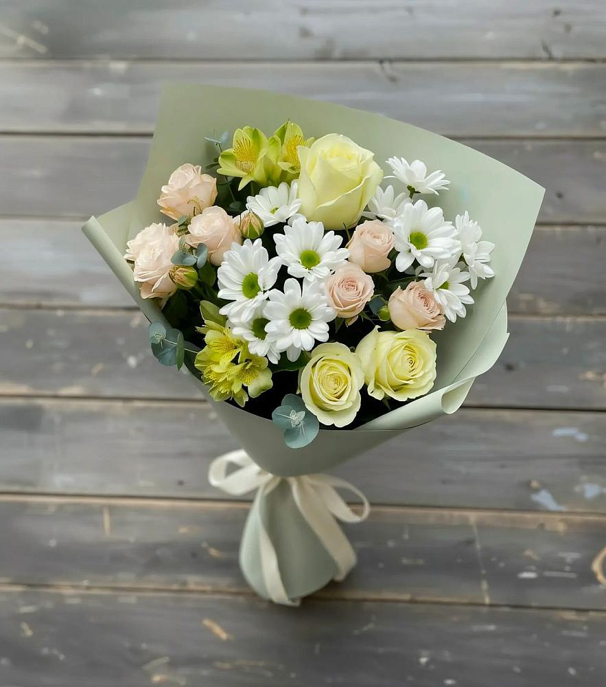 Букет цветов из: Альстромерии, Розы и Хризантемы в Игриме