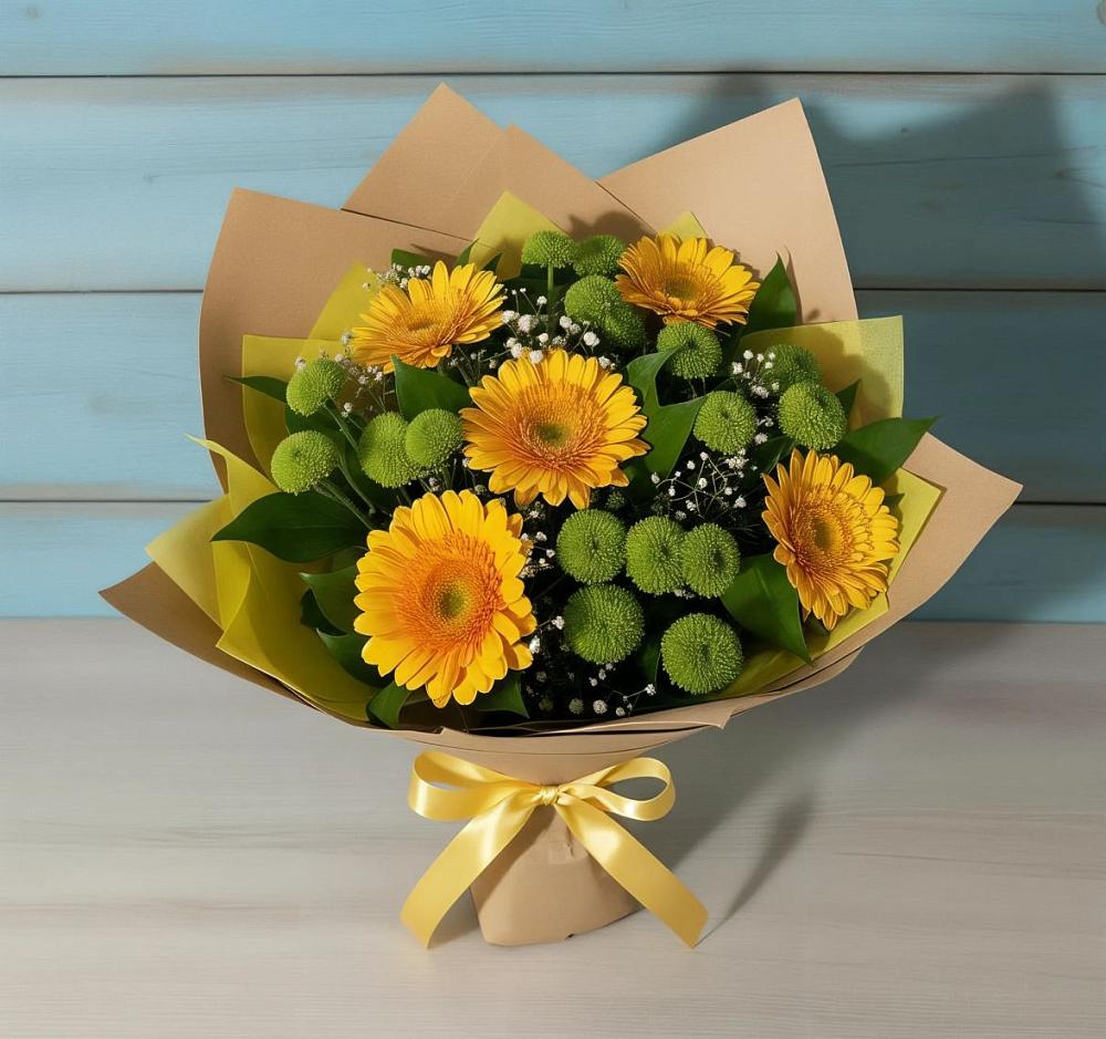 Букет цветов из: Герберы и Хризантемы в Игриме