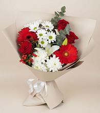 Букет цветов из:  Розы, Хризантемы, Герберы и Лилии в Игриме