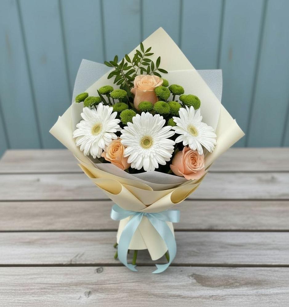 Букет цветов из: Герберы, Розы и Хризантемы в Игриме