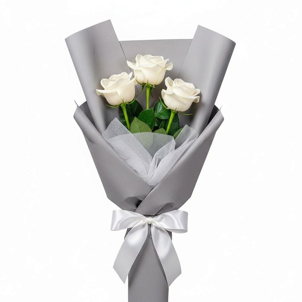 Букет 3 белые розы в Игриме