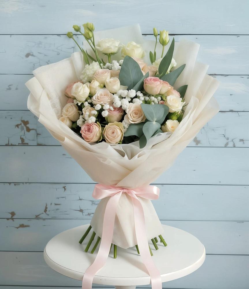 Букет цветов из: Розы и Лизиантусы в Игриме