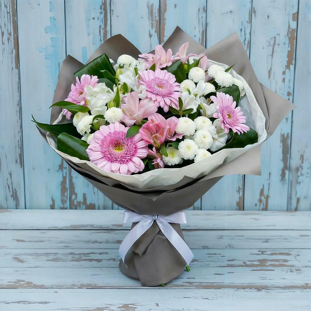 Букет цветов из: Герберы, Альстромерии и Хризантемы в Игриме