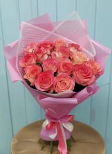 Букет 15 Розовых роз Равель в Игриме