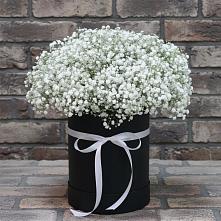 Цветочная композиция из Гипсофила в шляпной коробке в Игриме