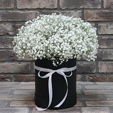 Цветочная композиция из Гипсофила в шляпной коробке в Игриме