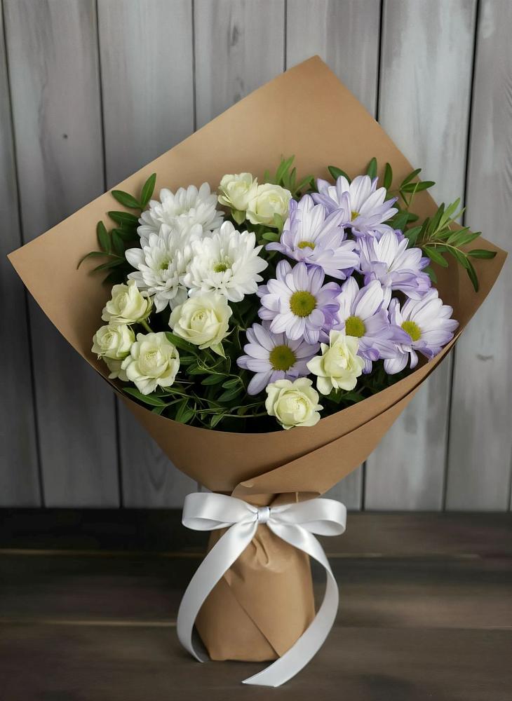 Букет цветов из: Хризантемы и Розы в Игриме